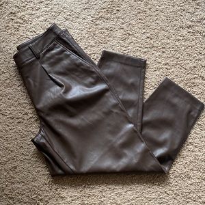 Calvin Klein leather tailored pants